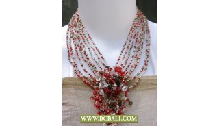 Fancy Chockers Necklace multiple Beading with Stone Pendants